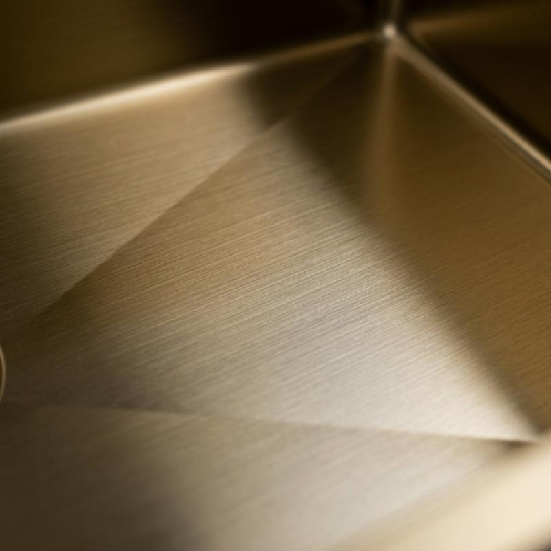 Pure.Sink Luxion Grote Gouden spoelbak 78x50 cm Tapwing met kraangatbank PLX7850T-60